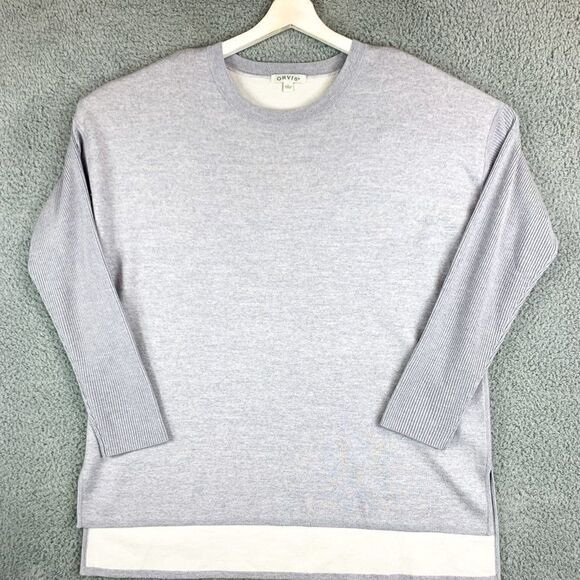 Orvis Wool Sweater Mens Large Gray  Business Casual Outdoor Hiking Camping Fish‎ - Picture 1 of 11
